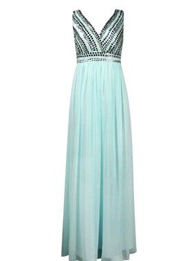 Decode 1.8 Sleeveless Embellished Bodice A-Line Chiffon Dress